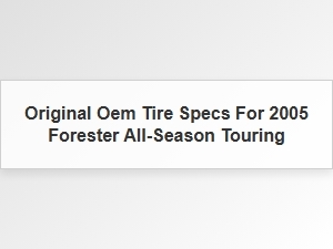 Discover Your Original Oem Tire Specs for Touring